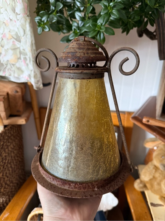Antique Other - Antique Amber Mercury Glass Lantern